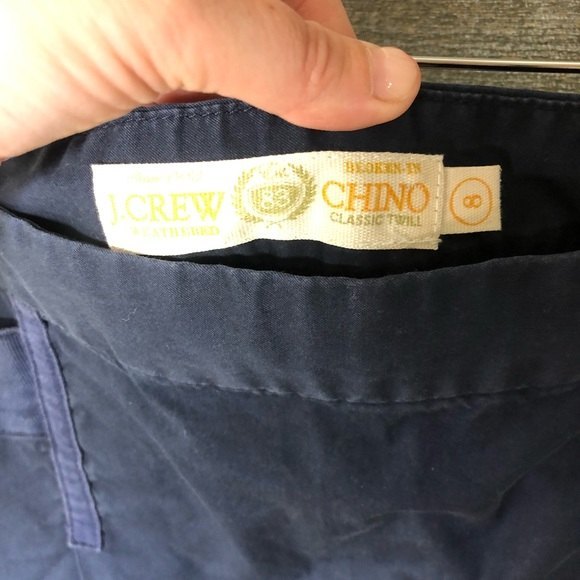 J Crew size 8 Chino twill navy midi career office skirt - Picture 2 of 3